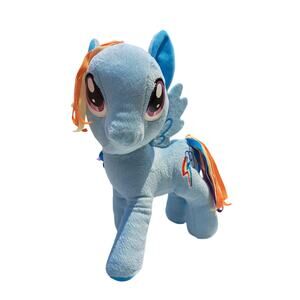 MY LITTLE PONY MLP 2012 RAINBOW DASH PLUSH STUFFED ANIMAL FRINGE HAIR PEGASUS
